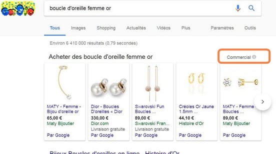 Requte Google sur les bijoux